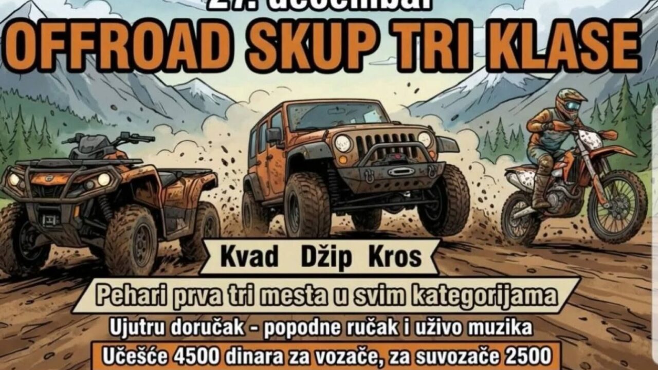 Спремите машине! Велики offroad спектакл на Јухору 27. децембра